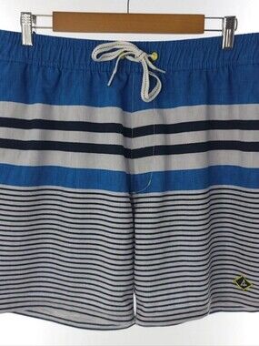 Sperry Blue Striped Swimming Trunks Inner Mesh Mens Size Large